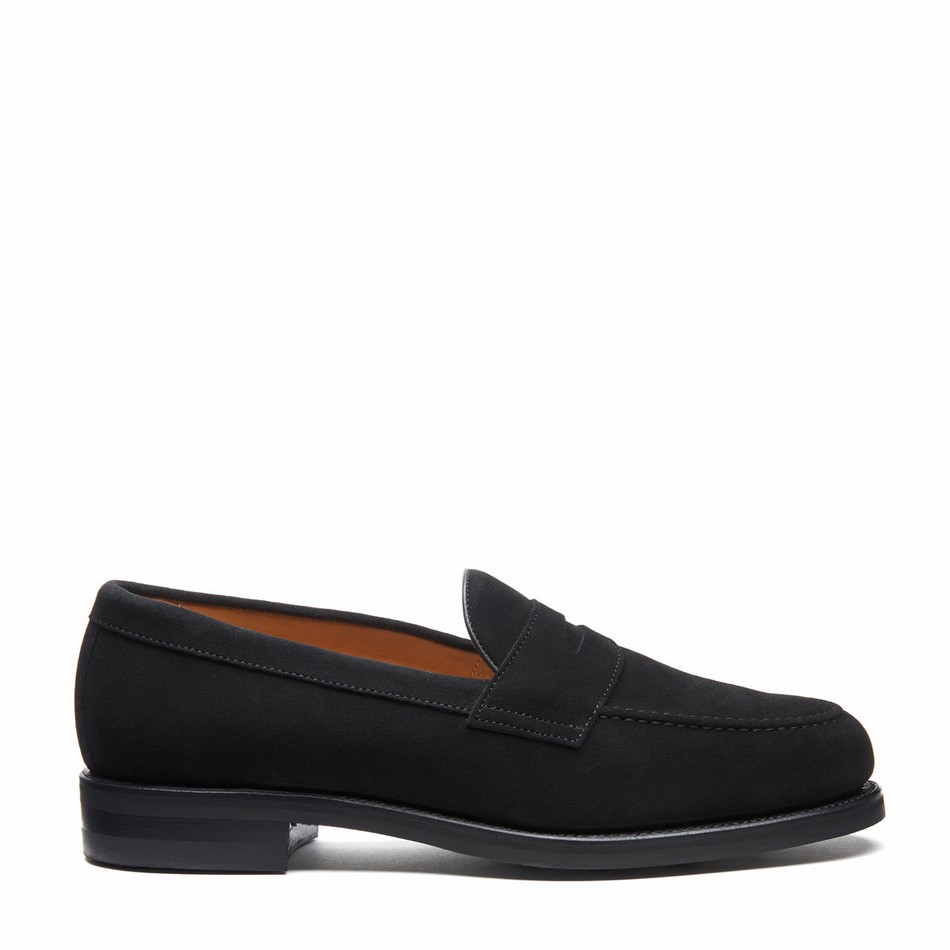 Mocasines Solovair Suede Penny Hombre Negras | 970-BK-SUE-060