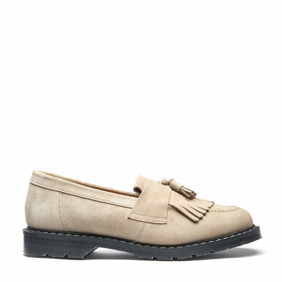 Mocasines Solovair Suede Tassel Hombre Beige | S0-1022-NU-SUE-G-040