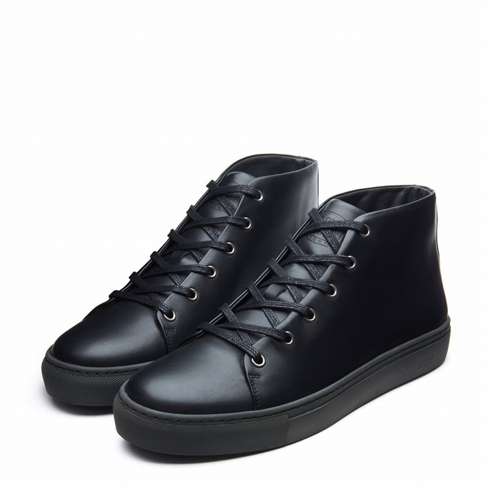 Zapatillas Solovair Calf High Top Mujer Negras | S6-HTP-BK-BS-030