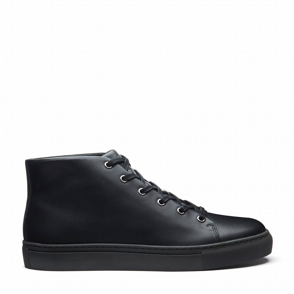 Zapatillas Solovair Calf High Top Mujer Negras | S6-HTP-BK-BS-030