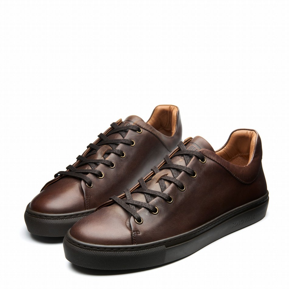 Zapatillas Solovair Gaucho Crazy Horse Hombre Marrones | S6-SNE-CH-BNS-030