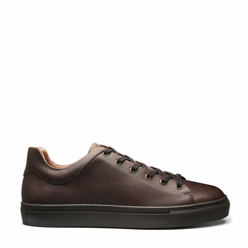 Zapatillas Solovair Gaucho Crazy Horse Hombre Marrones | S6-SNE-CH-BNS-030