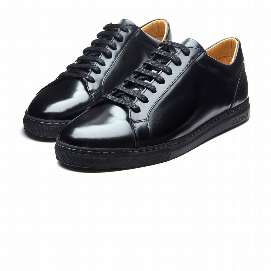 Zapatillas Solovair Hi-Shine 070 Mujer Negras | S7-070-BK-HS-G-030