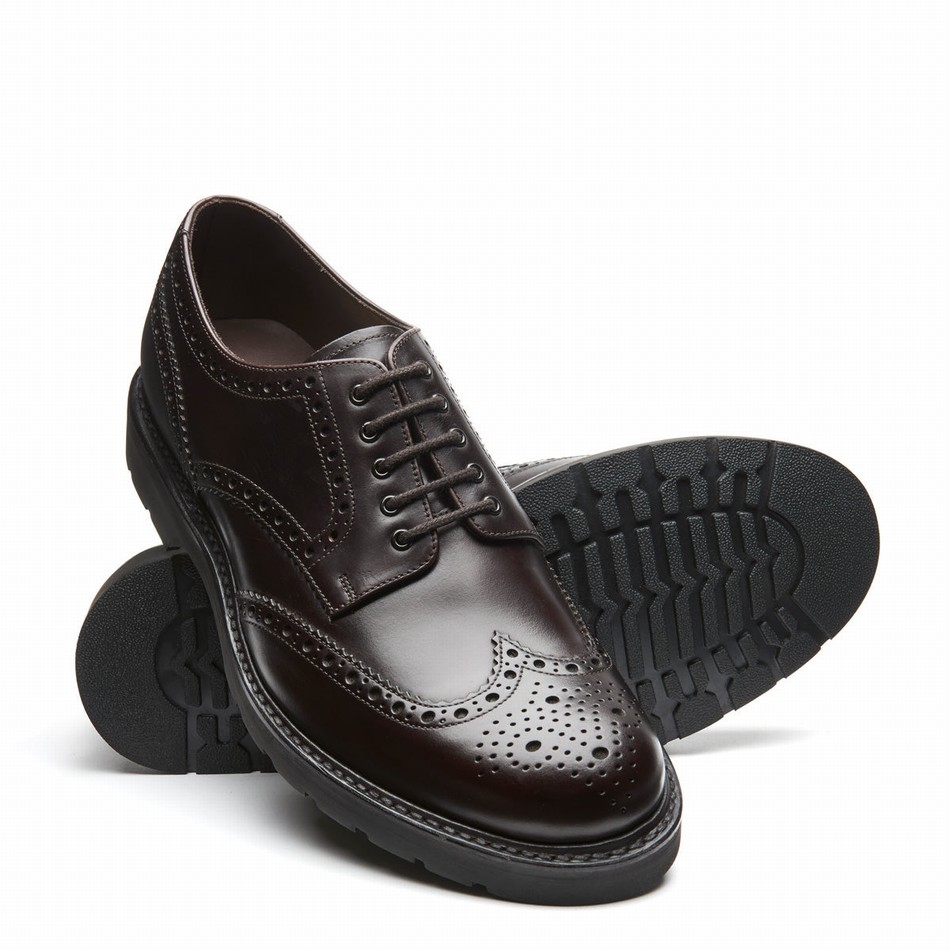Zapatos Brogue Solovair 5 Eye Gibson Hombre Marrones | LS5-813-BNG-B-060
