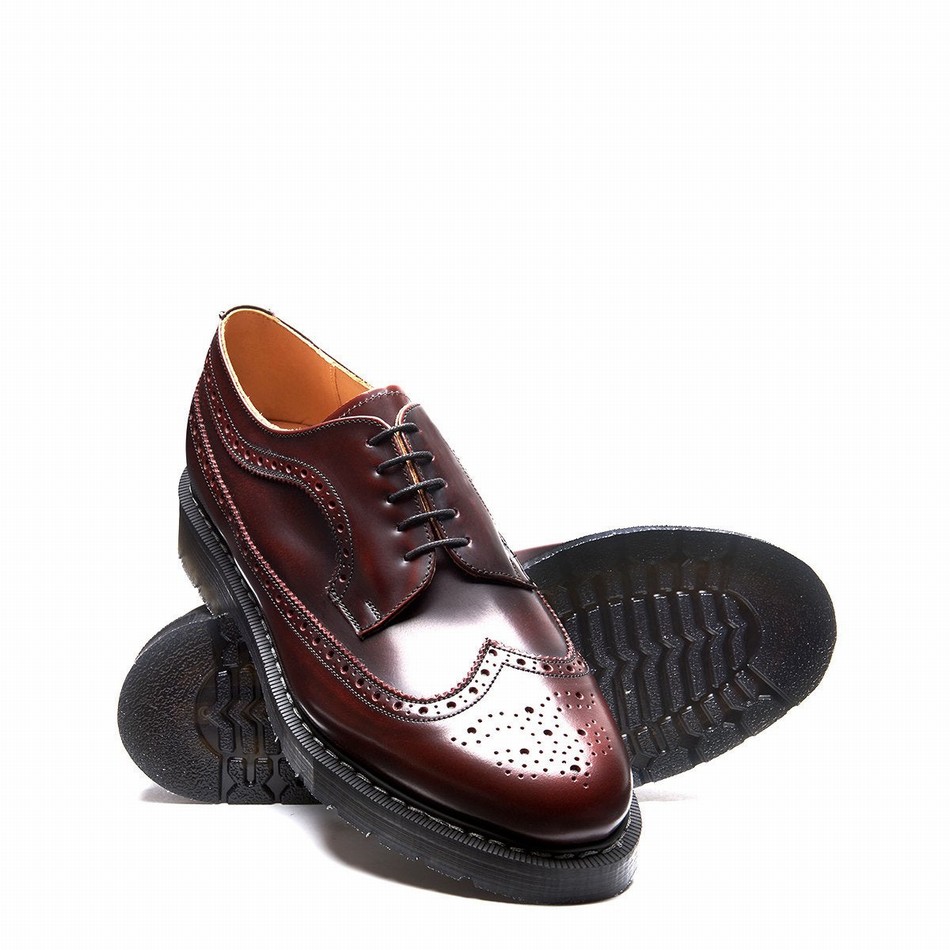 Zapatos Brogue Solovair Rub-Off American Mujer Burdeos | S5-812-BUR-G-030