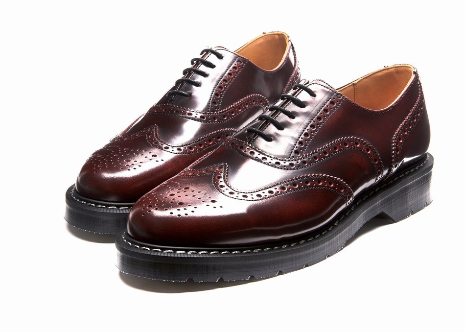 Zapatos Brogue Solovair Rub-Off English Mujer Burdeos | S5-811-BUR-G-030