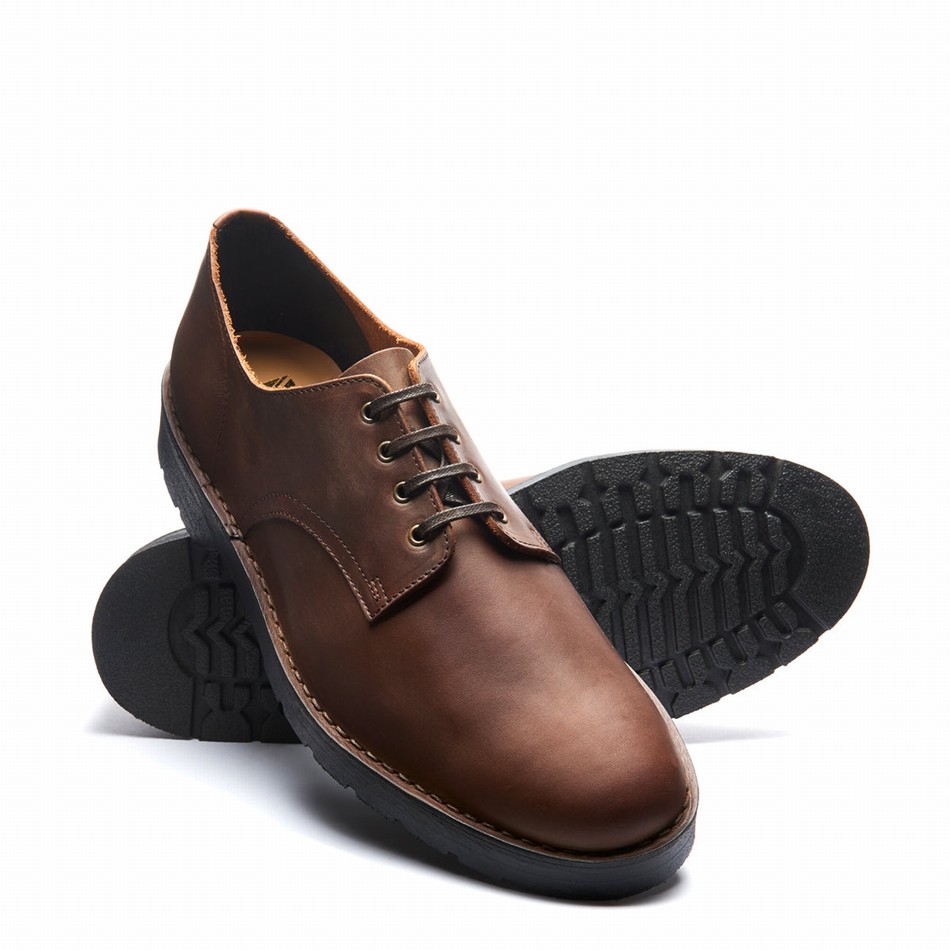 Zapatos Gibson Solovair Gaucho Crazy Horse 4 Eye Hombre Marrones | 390-015-060