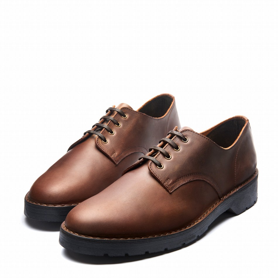 Zapatos Gibson Solovair Gaucho Crazy Horse 4 Eye Hombre Marrones | 390-015-060