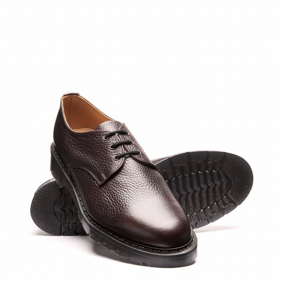 Zapatos Gibson Solovair Grain 3 Eye Hombre Marrones | S3-995-DKB-SOFTG-G-030