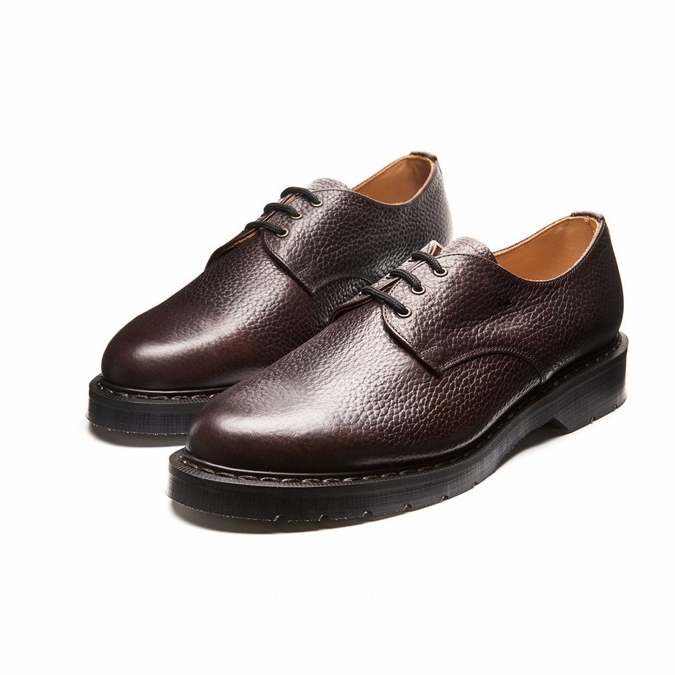Zapatos Gibson Solovair Grain 3 Eye Hombre Marrones | S3-995-DKB-SOFTG-G-030