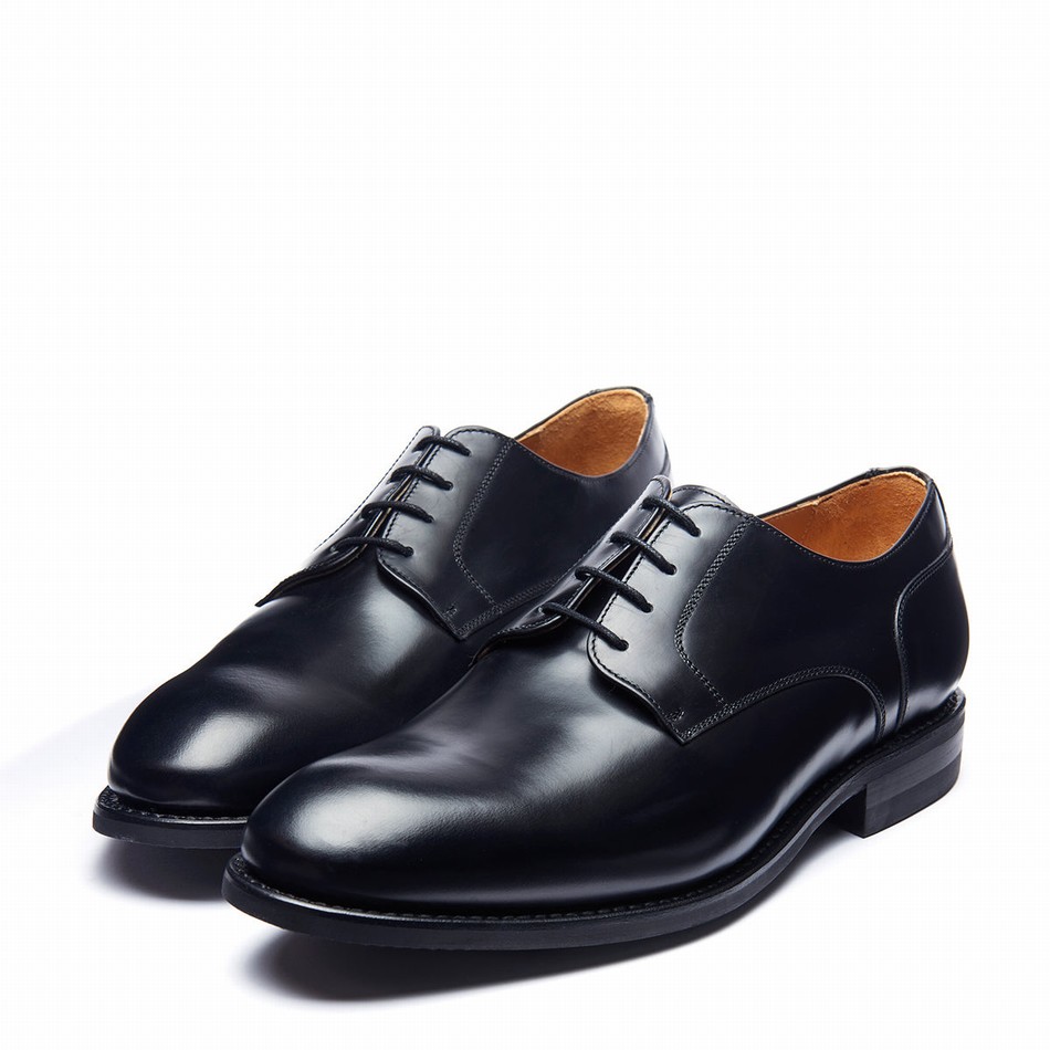 Zapatos Gibson Solovair Hi-Shine 4 Eye Hombre Negras | 380-115-060
