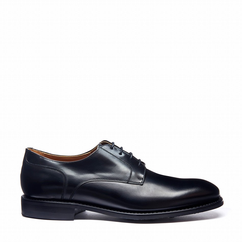 Zapatos Gibson Solovair Hi-Shine 4 Eye Hombre Negras | 380-115-060
