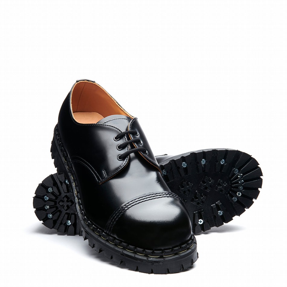 Zapatos Gibson Solovair Hi-Shine Steel Toe Capped Mujer Negras | GF3-1370-BK-030
