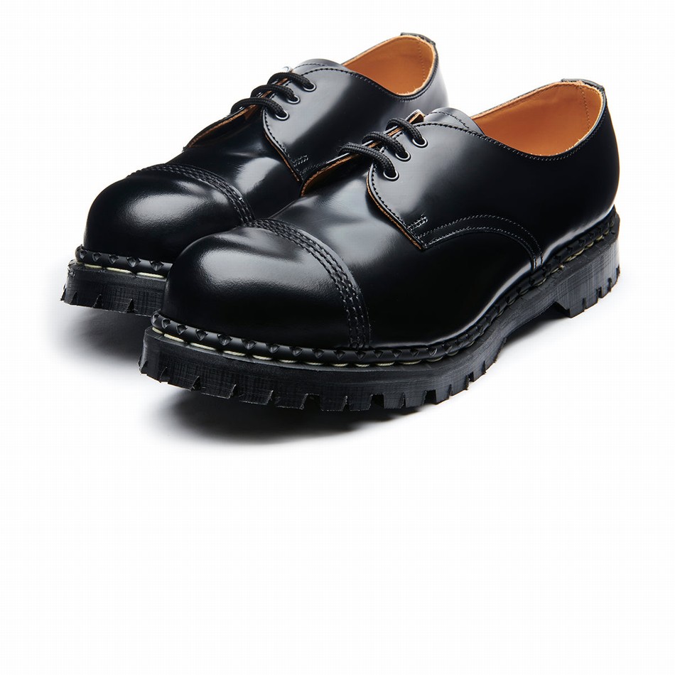 Zapatos Gibson Solovair Hi-Shine Steel Toe Capped Mujer Negras | GF3-1370-BK-030