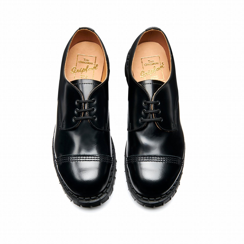 Zapatos Gibson Solovair Hi-Shine Steel Toe Capped Mujer Negras | GF3-1370-BK-030