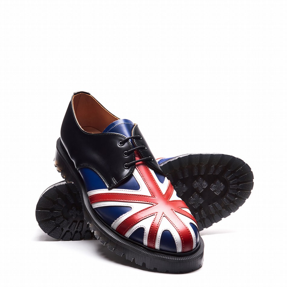 Zapatos Gibson Solovair Union Jack Hombre Negras | 3-995-UJ-060