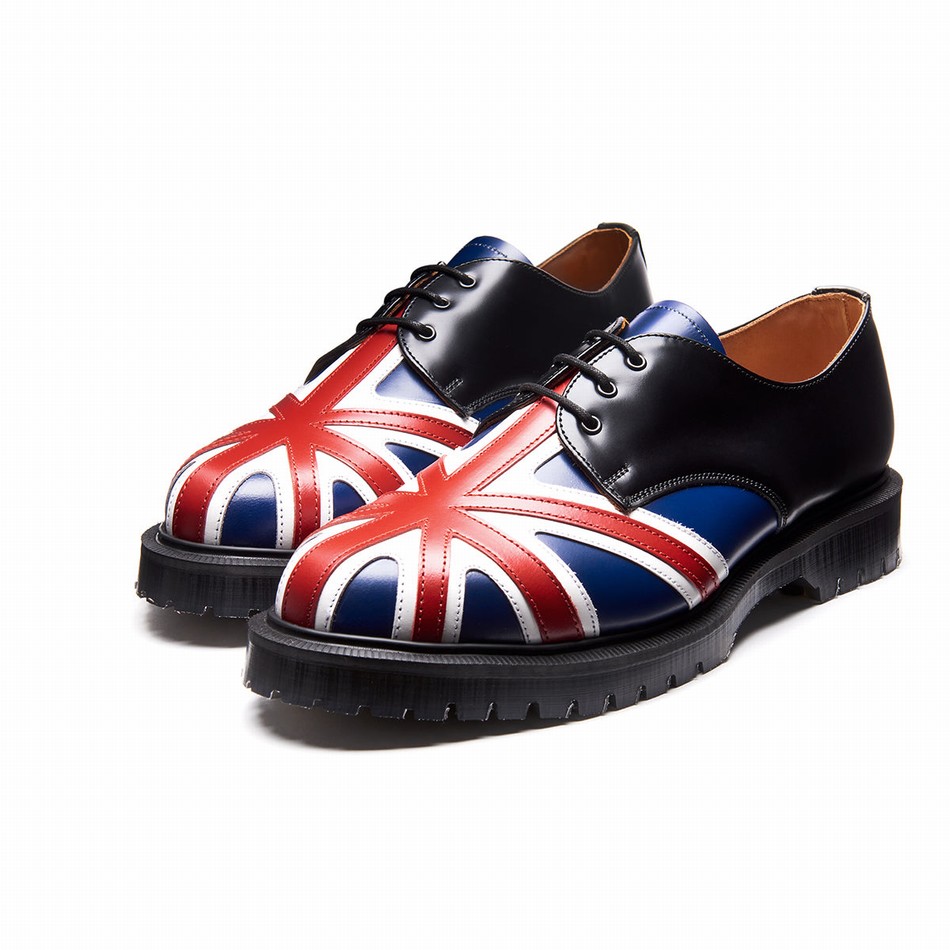 Zapatos Gibson Solovair Union Jack Hombre Negras | 3-995-UJ-060