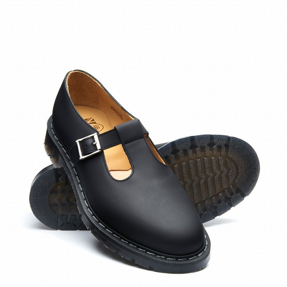 Zapatos Mary Jane Solovair Greasy Hombre Negras | S0-393-BG-G-030