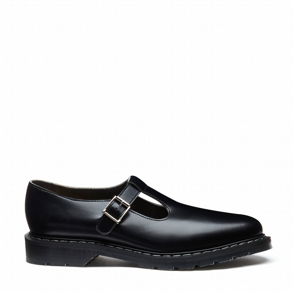 Zapatos Mary Jane Solovair Hi-Shine Mujer Negras | S0-393-BK-G-030