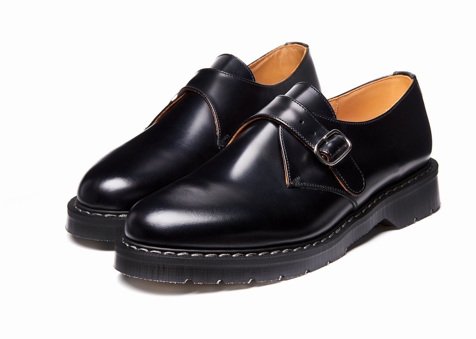 Zapatos Monk Solovair Hi-Shine Single Buckle Mujer Negras | S0-060-BK-G-030
