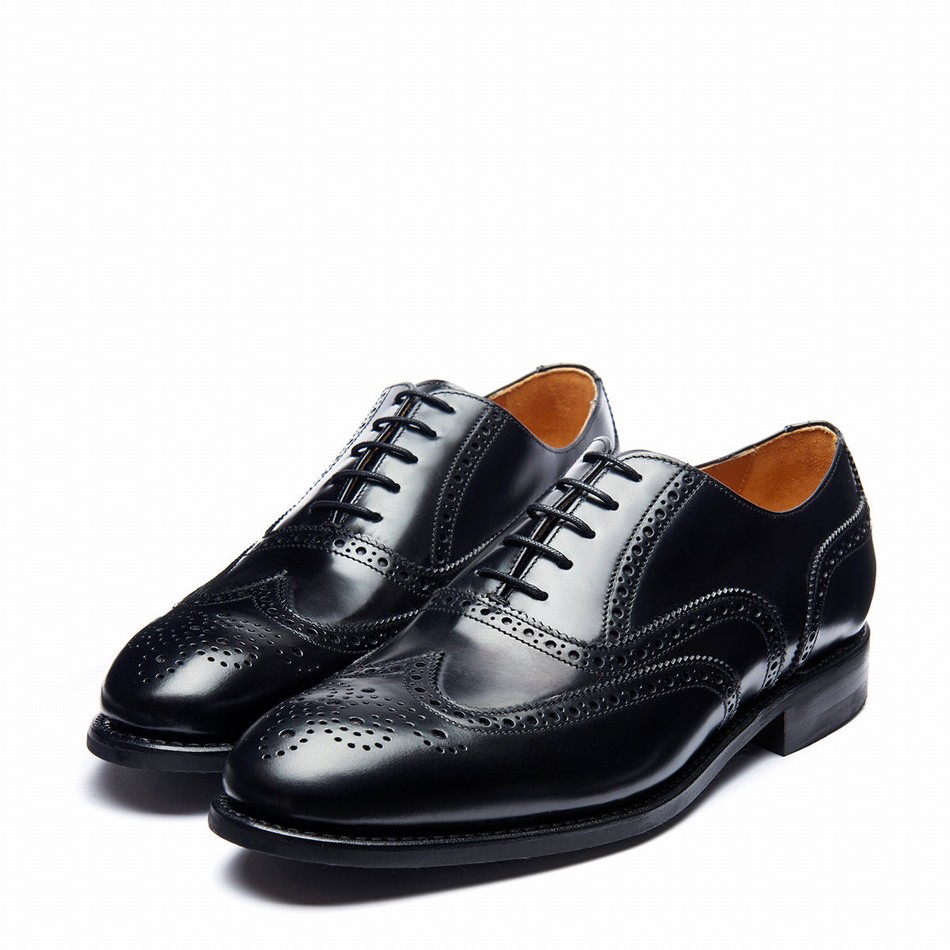 Zapatos Oxford Solovair Hi-Shine 5 Eye Hombre Negras | 091-305-060