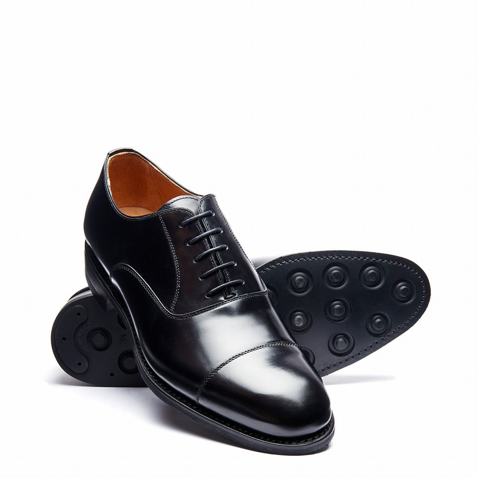 Zapatos Oxford Solovair Hi-Shine 5 Eye Hombre Negras | 099-197-060